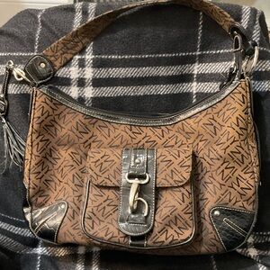 Jones New York Brown Monogram Shoulder Bag